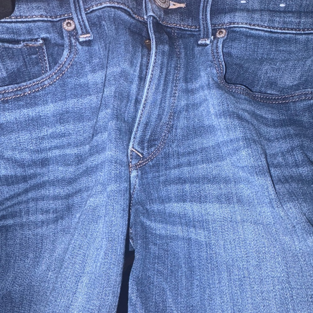 Express medium Blue mid rise stretch Women's Skinny Jeans SZ6R - Picture 9 of 9